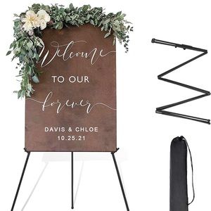Easel Stand for Wedding Sign Poster 63'' for Floor Adjustable Metal Black
